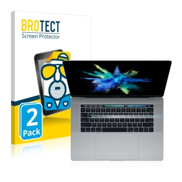 Vorderseite einer Produktverpackung mit dem Markenlogo BROTECT. Daneben ist das Gerät Apple MacBook Pro 15