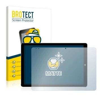 Vorderseite einer Produktverpackung mit dem Markenlogo BROTECT. Daneben ist das Gerät Chuwi Hi13 mit dem zugehörigen Displaysc