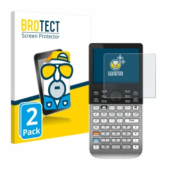 Vorderseite einer Produktverpackung mit dem Markenlogo BROTECT. Daneben ist das Gerät HP Prime mit dem zugehörigen Displayschu