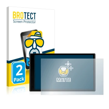 Vorderseite einer Produktverpackung mit dem Markenlogo BROTECT. Daneben ist das Gerät Garmin DriveSmart 61 LMT-D mit dem zugeh