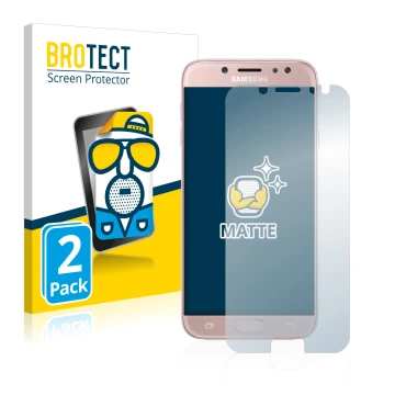 Vorderseite einer Produktverpackung mit dem Markenlogo BROTECT. Daneben ist das Gerät Samsung Galaxy J7 2017 mit dem zugehörig