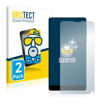 Vorderseite einer Produktverpackung mit dem Markenlogo BROTECT. Daneben ist das Gerät Xiaomi Mi Mix 2 mit dem zugehörigen Disp