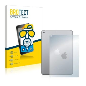 Vorderseite einer Produktverpackung mit dem Markenlogo BROTECT. Daneben ist das Gerät Apple iPad 9.7