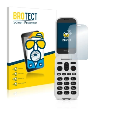 Vorderseite einer Produktverpackung mit dem Markenlogo BROTECT. Daneben ist das Gerät Doro 6050 mit dem zugehörigen Displaysch