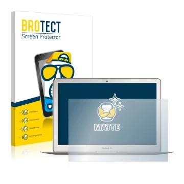 Vorderseite einer Produktverpackung mit dem Markenlogo BROTECT. Daneben ist das Gerät Apple MacBook Air 13
