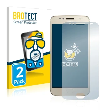 Vorderseite einer Produktverpackung mit dem Markenlogo BROTECT. Daneben ist das Gerät Motorola Moto G5S mit dem zugehörigen Di