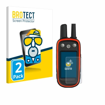 Vorderseite einer Produktverpackung mit dem Markenlogo BROTECT. Daneben ist das Gerät Garmin Atemos 100 mit dem zugehörigen Di