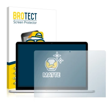 Vorderseite einer Produktverpackung mit dem Markenlogo BROTECT. Daneben ist das Gerät Apple MacBook Pro 15