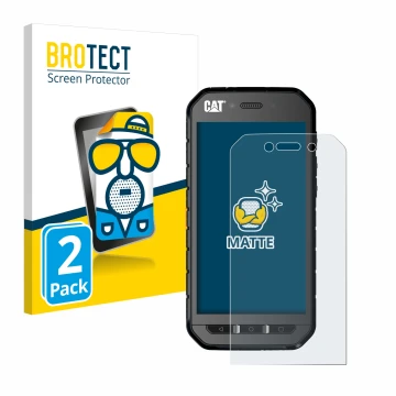 Vorderseite einer Produktverpackung mit dem Markenlogo BROTECT. Daneben ist das Gerät Caterpillar Cat S41 mit dem zugehörigen 