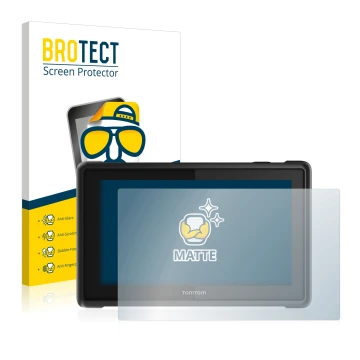 Vorderseite einer Produktverpackung mit dem Markenlogo BROTECT. Daneben ist das Gerät TomTom Pro 8275 Truck mit dem zugehörige