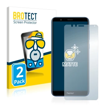 Vorderseite einer Produktverpackung mit dem Markenlogo BROTECT. Daneben ist das Gerät Honor 7X mit dem zugehörigen Displayschu