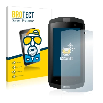 Vorderseite einer Produktverpackung mit dem Markenlogo BROTECT. Daneben ist das Gerät Crosscall Trekker M1 mit dem zugehörigen