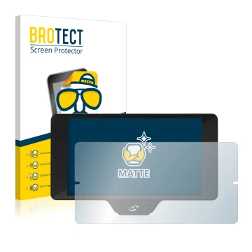 Vorderseite einer Produktverpackung mit dem Markenlogo BROTECT. Daneben ist das Gerät Coyote Nav+ 2017 mit dem zugehörigen Dis