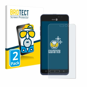 Vorderseite einer Produktverpackung mit dem Markenlogo BROTECT. Daneben ist das Gerät Doro 8035 mit dem zugehörigen Displaysch