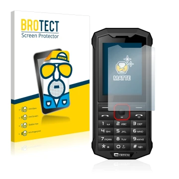 Vorderseite einer Produktverpackung mit dem Markenlogo BROTECT. Daneben ist das Gerät Crosscall Spider X4 mit dem zugehörigen 