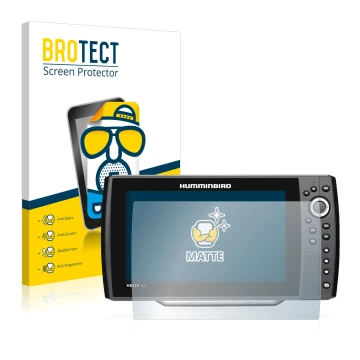 Vorderseite einer Produktverpackung mit dem Markenlogo BROTECT. Daneben ist das Gerät Humminbird Helix 10 mit dem zugehörigen 