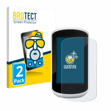 Vorderseite einer Produktverpackung mit dem Markenlogo BROTECT. Daneben ist das Gerät Garmin Edge Explore 2018 mit dem zugehör