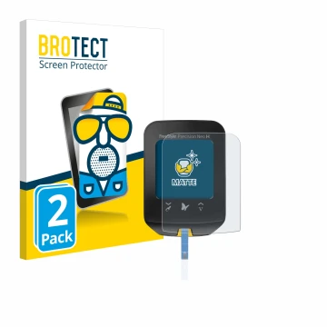 Vorderseite einer Produktverpackung mit dem Markenlogo BROTECT. Daneben ist das Gerät Freestyle Precision Neo H mit dem zugehö