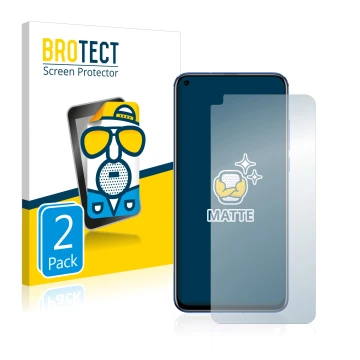 Vorderseite einer Produktverpackung mit dem Markenlogo BROTECT. Daneben ist das Gerät Honor View 20 mit dem zugehörigen Displa