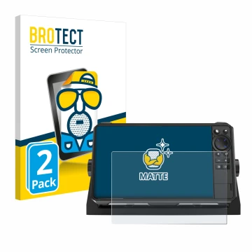 Vorderseite einer Produktverpackung mit dem Markenlogo BROTECT. Daneben ist das Gerät Lowrance HDS 9 Live Echolot mit dem zuge