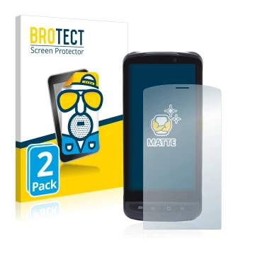 Vorderseite einer Produktverpackung mit dem Markenlogo BROTECT. Daneben ist das Gerät Newland MT90 Orca mit dem zugehörigen Di