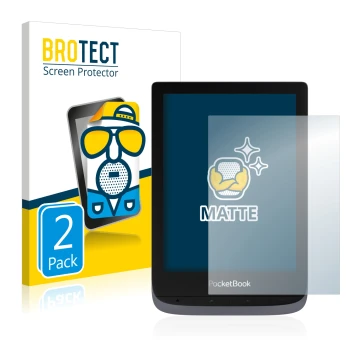 Vorderseite einer Produktverpackung mit dem Markenlogo BROTECT. Daneben ist das Gerät PocketBook Touch HD 3 mit dem zugehörige