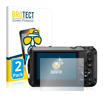 Vorderseite einer Produktverpackung mit dem Markenlogo BROTECT. Daneben ist das Gerät Ricoh WG-6 mit dem zugehörigen Displaysc