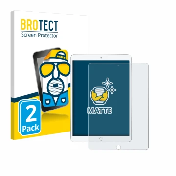 Vorderseite einer Produktverpackung mit dem Markenlogo BROTECT. Daneben ist das Gerät Apple iPad Air 2019 (3. Gen.) mit dem zu