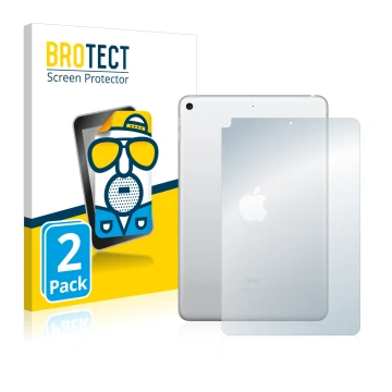 Vorderseite einer Produktverpackung mit dem Markenlogo BROTECT. Daneben ist das Gerät Apple iPad Mini 5 2019 (Rückseite, 5. Ge