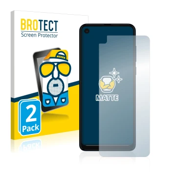Vorderseite einer Produktverpackung mit dem Markenlogo BROTECT. Daneben ist das Gerät Motorola One Vision mit dem zugehörigen 