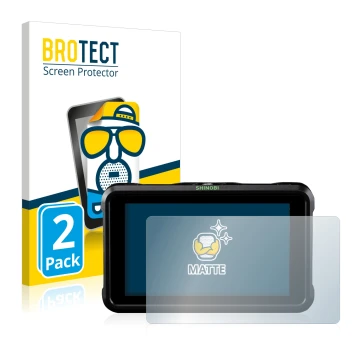 Vorderseite einer Produktverpackung mit dem Markenlogo BROTECT. Daneben ist das Gerät Atomos Shinobi SDI mit dem zugehörigen D