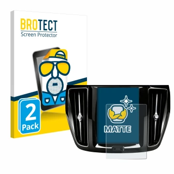 Vorderseite einer Produktverpackung mit dem Markenlogo BROTECT. Daneben ist das Gerät Volvo V60 Sensus Connect 2019-2020 mit d