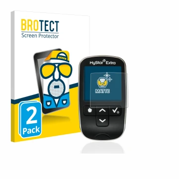 Vorderseite einer Produktverpackung mit dem Markenlogo BROTECT. Daneben ist das Gerät Sanofi MyStar Extra mit dem zugehörigen 