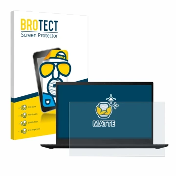 Vorderseite einer Produktverpackung mit dem Markenlogo BROTECT. Daneben ist das Gerät Lenovo ThinkPad X1 Carbon (7. Gen.) mit 