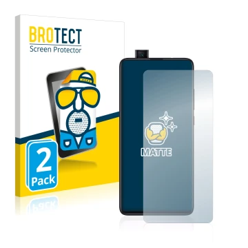 Vorderseite einer Produktverpackung mit dem Markenlogo BROTECT. Daneben ist das Gerät Xiaomi Mi 9T Pro mit dem zugehörigen Dis