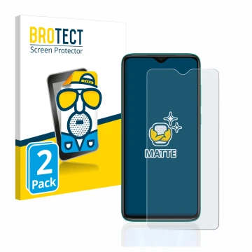 Vorderseite einer Produktverpackung mit dem Markenlogo BROTECT. Daneben ist das Gerät Xiaomi Redmi Note 8 Pro mit dem zugehöri