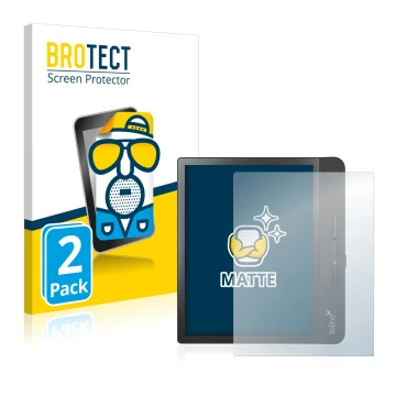 Vorderseite einer Produktverpackung mit dem Markenlogo BROTECT. Daneben ist das Gerät Tolino Epos 2 mit dem zugehörigen Displa