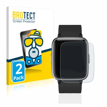 Vorderseite einer Produktverpackung mit dem Markenlogo BROTECT. Daneben ist das Gerät Letsfit Fitness Tracker 1.3