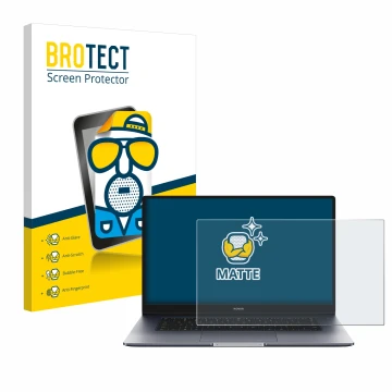 Vorderseite einer Produktverpackung mit dem Markenlogo BROTECT. Daneben ist das Gerät Honor MagicBook 15