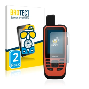 Vorderseite einer Produktverpackung mit dem Markenlogo BROTECT. Daneben ist das Gerät Garmin GPSMAP 86i mit dem zugehörigen Di
