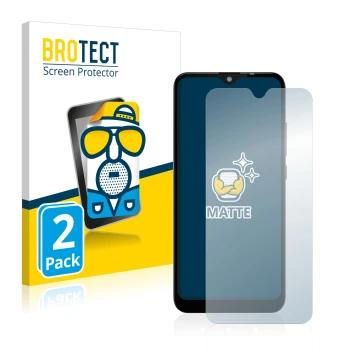 Vorderseite einer Produktverpackung mit dem Markenlogo BROTECT. Daneben ist das Gerät Gigaset GS110 mit dem zugehörigen Displa