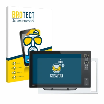 Vorderseite einer Produktverpackung mit dem Markenlogo BROTECT. Daneben ist das Gerät Humminbird Solix 12 mit dem zugehörigen 