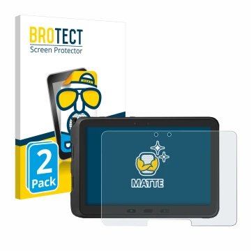 Vorderseite einer Produktverpackung mit dem Markenlogo BROTECT. Daneben ist das Gerät Samsung Galaxy Tab Active Pro mit dem zu