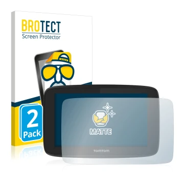 Vorderseite einer Produktverpackung mit dem Markenlogo BROTECT. Daneben ist das Gerät TomTom Go Professional 520 mit dem zugeh
