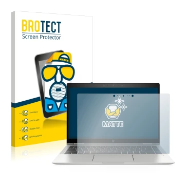 Vorderseite einer Produktverpackung mit dem Markenlogo BROTECT. Daneben ist das Gerät HP Elitebook x360 1040 G6 mit dem zugehö