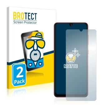 Vorderseite einer Produktverpackung mit dem Markenlogo BROTECT. Daneben ist das Gerät Samsung Galaxy A31 mit dem zugehörigen D