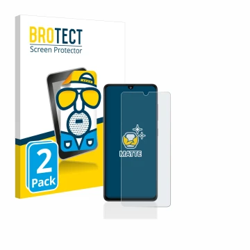 Vorderseite einer Produktverpackung mit dem Markenlogo BROTECT. Daneben ist das Gerät Samsung Galaxy A41 mit dem zugehörigen D
