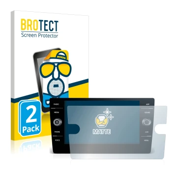 Vorderseite einer Produktverpackung mit dem Markenlogo BROTECT. Daneben ist das Gerät Volkswagen Touran 2017 Discover Media 8