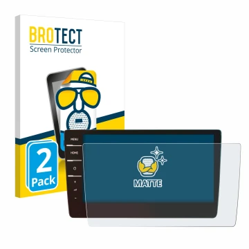 Vorderseite einer Produktverpackung mit dem Markenlogo BROTECT. Daneben ist das Gerät Volkswagen Touran 2019 Discover Pro 9.2