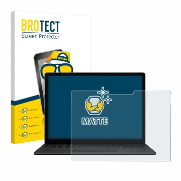 Vorderseite einer Produktverpackung mit dem Markenlogo BROTECT. Daneben ist das Gerät Microsoft Surface Book 3 13.5